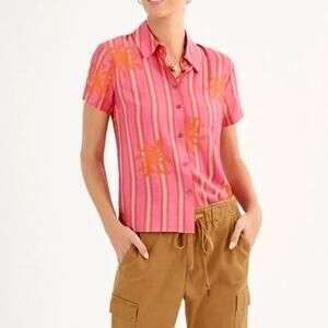 Cabi 6721 Cottage Top Sunny Day Pink Floral Spring 2025 size Small Button Up